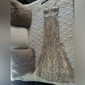 Silver sequins mermaid gown
